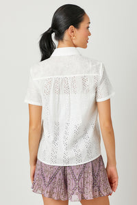 Floral Embroidered Button Down Top